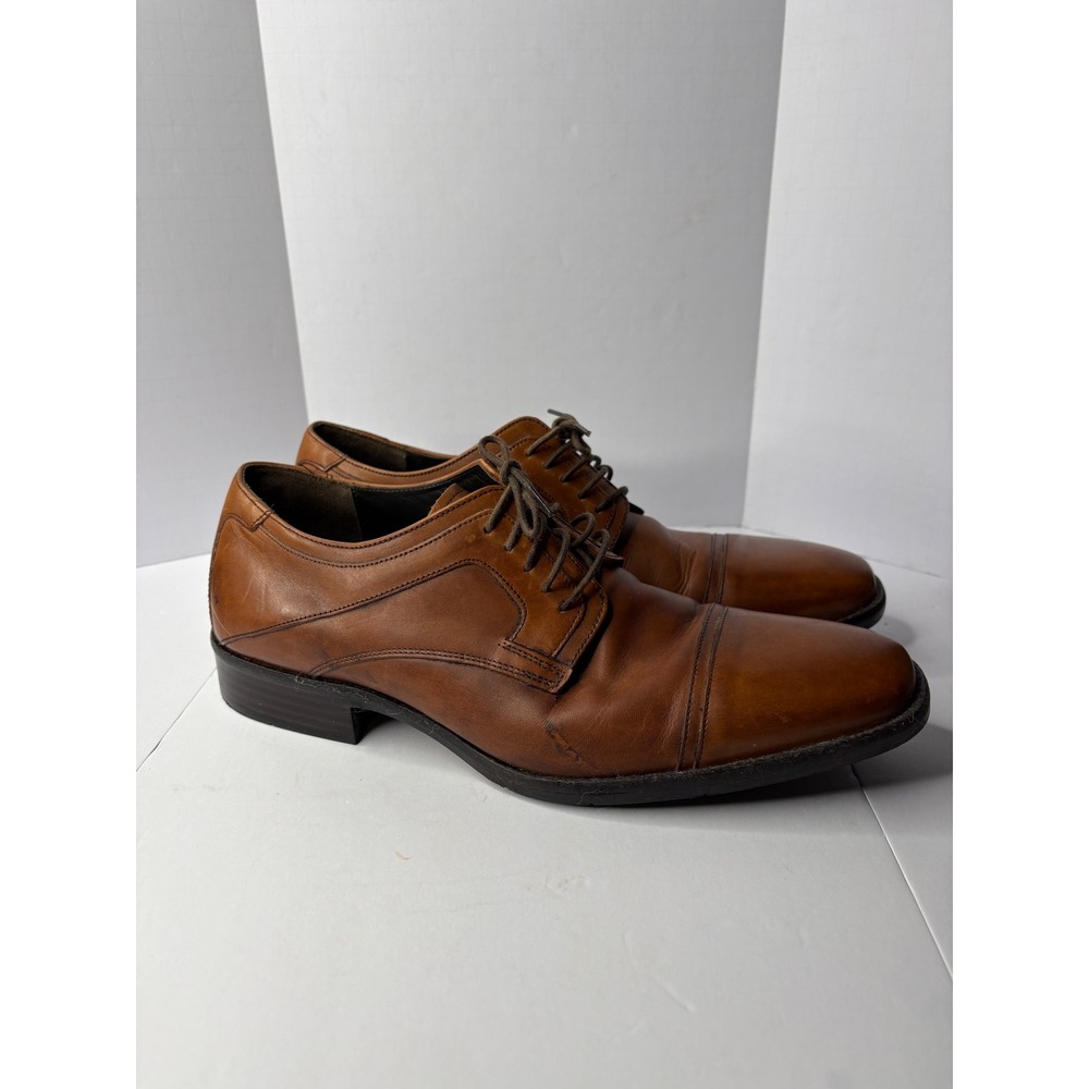 Johnston & Murphy Mens Tan Leather Cap Toe Oxford Dress Shoes‎ 20-1276 Size 12M
